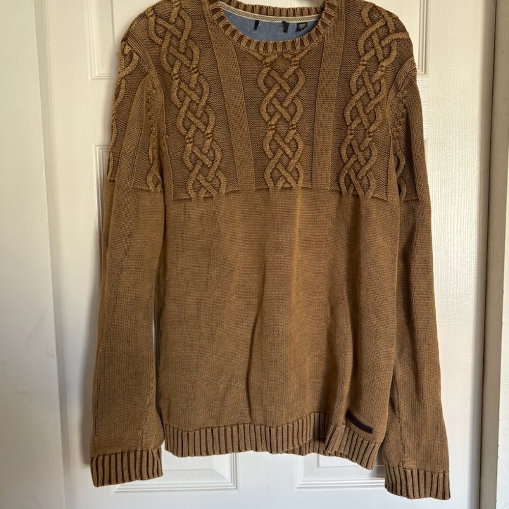 ted baker | fall oversize cable knit sweater mustard yellow